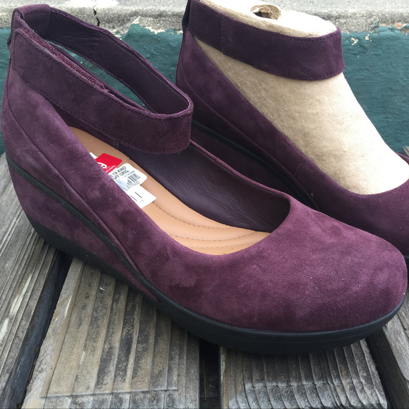purple clarks shoes